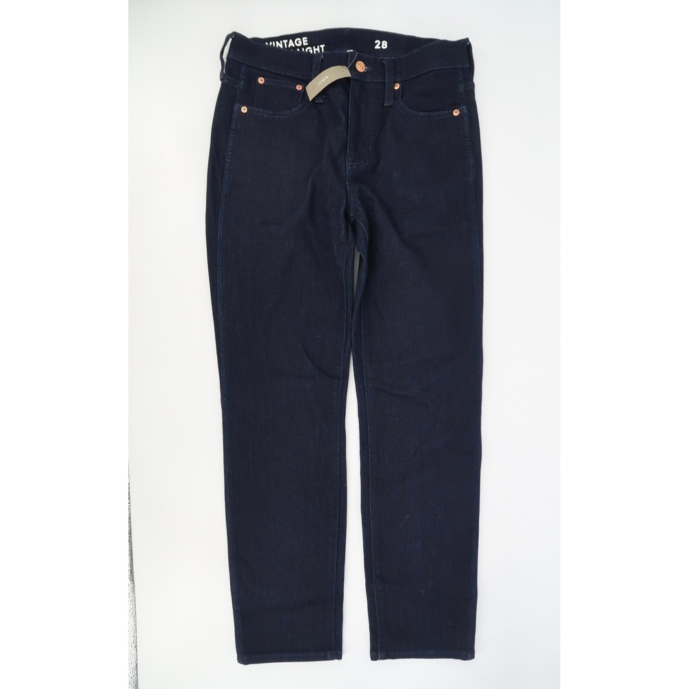 J.Crew Vintage Slim Straight 9" Mid-Rise Jeans Womens 28 Brushed Back BD3555 New
